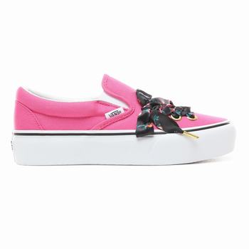 Damske Tenisky Na Platforme Vans Oversized Lace Slip-On Ruzove/Biele VA03BFUPZ